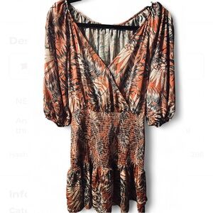 NSR Botanical Smocked Mini Dress